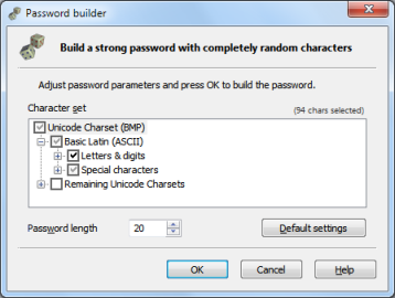 Password Builder window