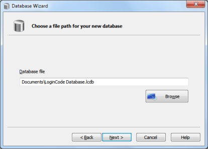 Database file path selection