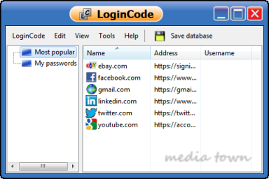 LoginCode main window